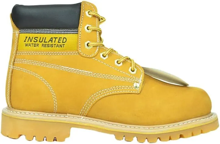 6'' WHEAT MEN'S NUBUCK STEEL TOE WORK BOOTS/CONSTRUCTION BOOTS