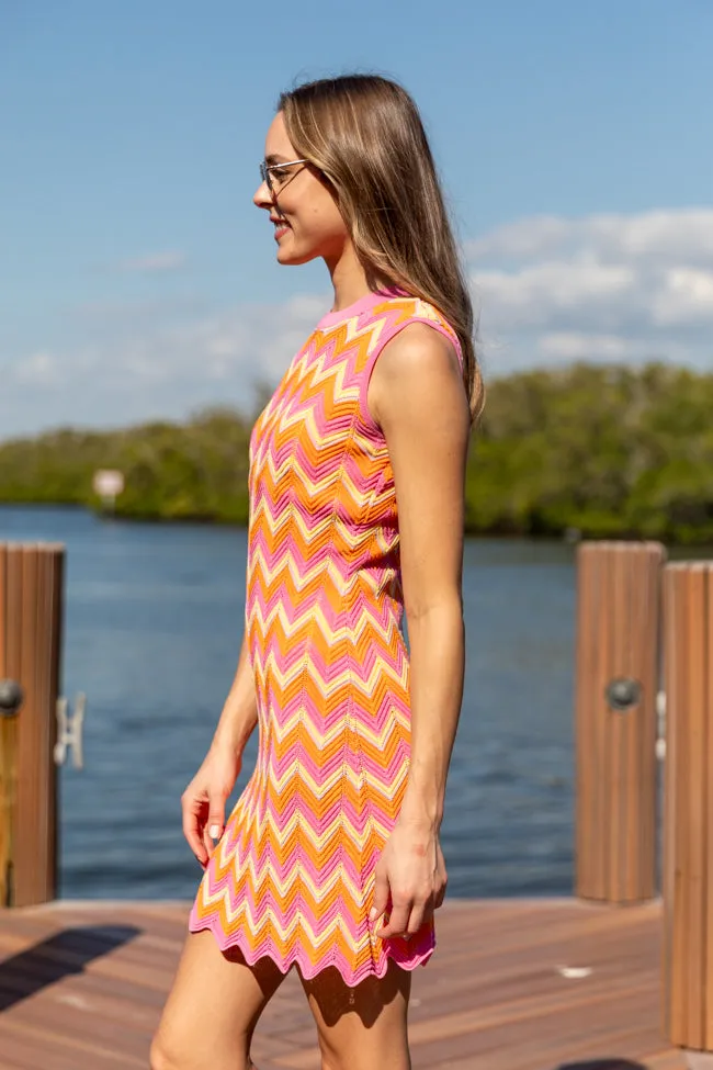 Beach Bound Multi Chevron Knit Dress