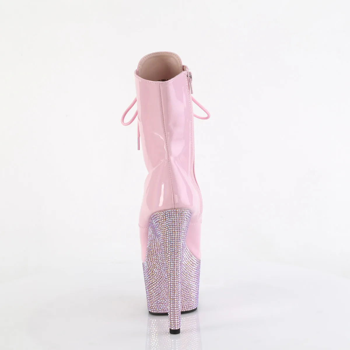 BEJEWELED-1021-7 Pleaser B. Pink Holo Ankle Boots Platforms (Exotic Dancing)