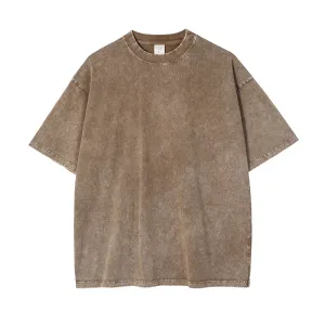 Blavra Unisex Oversized Essentials Vintage Acid Washed Cotton T-Shirt