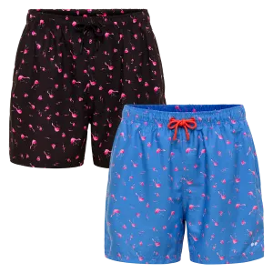 Blue & Black Flamingo Trunks Bundle