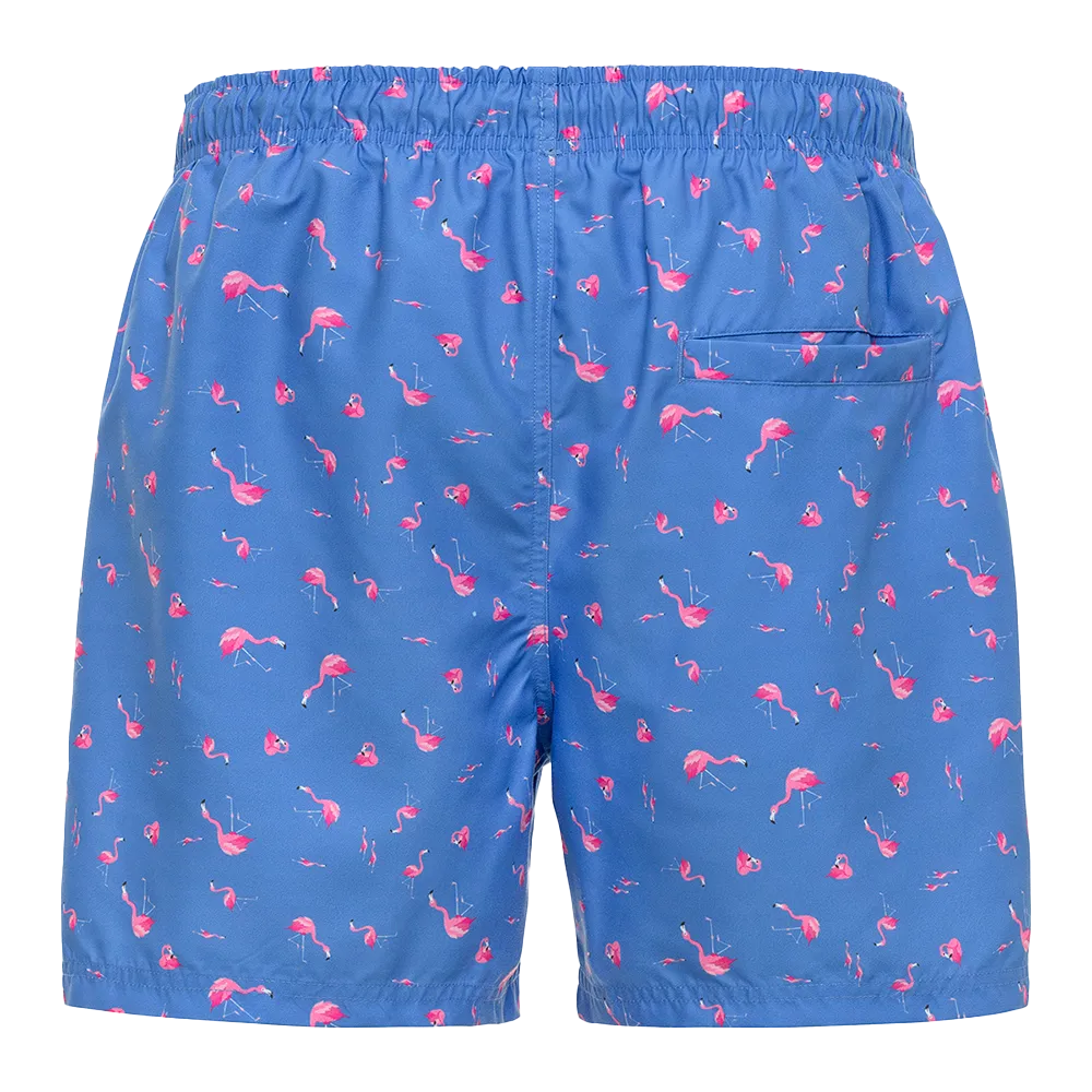 Blue Flamingo Swim Trunks