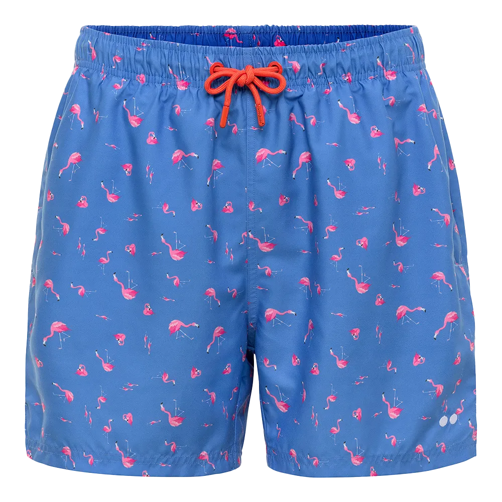 Blue Flamingo Swim Trunks