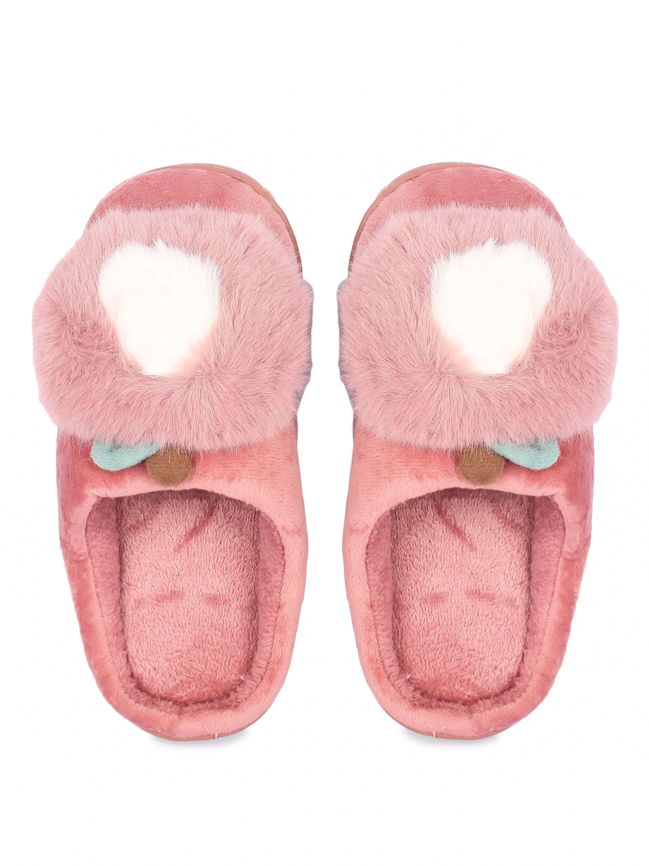 Brauch Women's Pink Apple Furry Winter Slippers