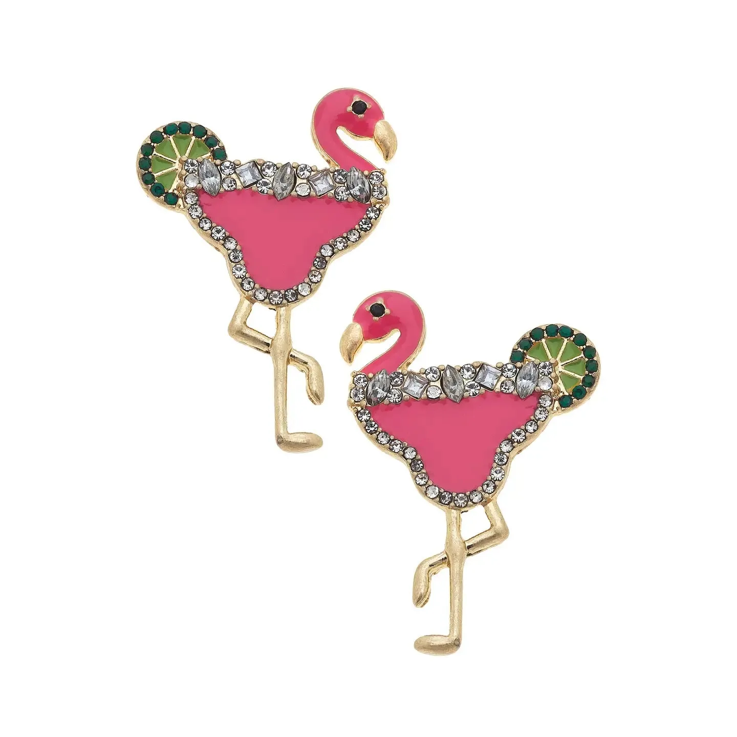  Canvas Style Machu Picchu Flamingo Cocktail Stud Earrings  Pink Paradise
