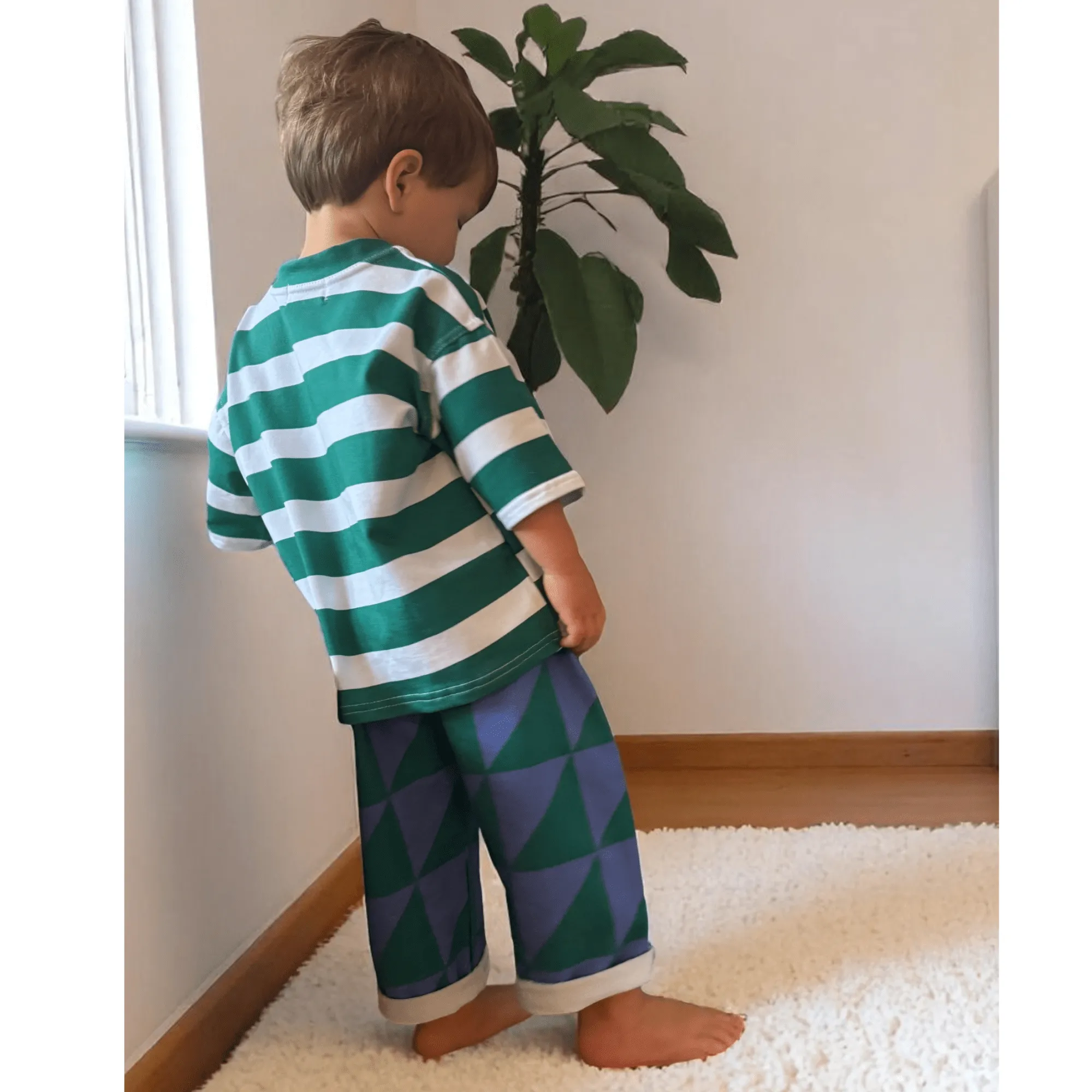 Chunky Green Striped Oversized Tee
