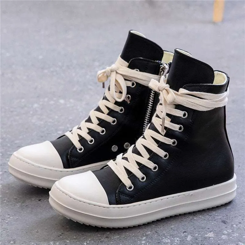Designer Leather Chunky Sneakers