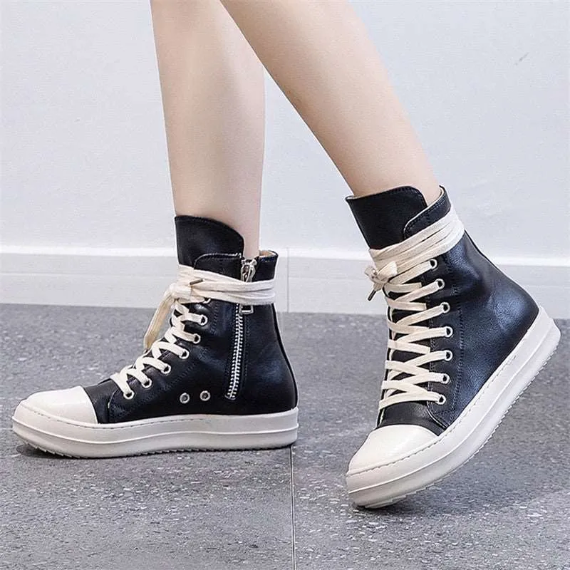 Designer Leather Chunky Sneakers
