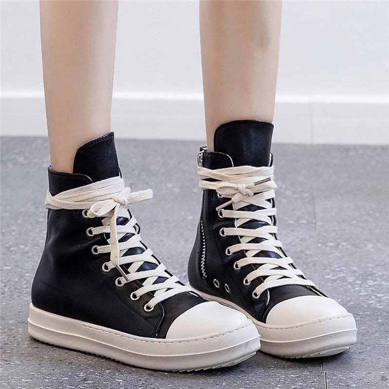 Designer Leather Chunky Sneakers
