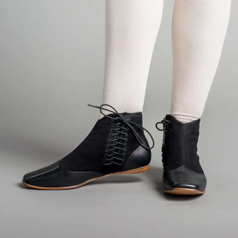 Keckley Women's Victorian Side-Lace Boots (Black/Black)