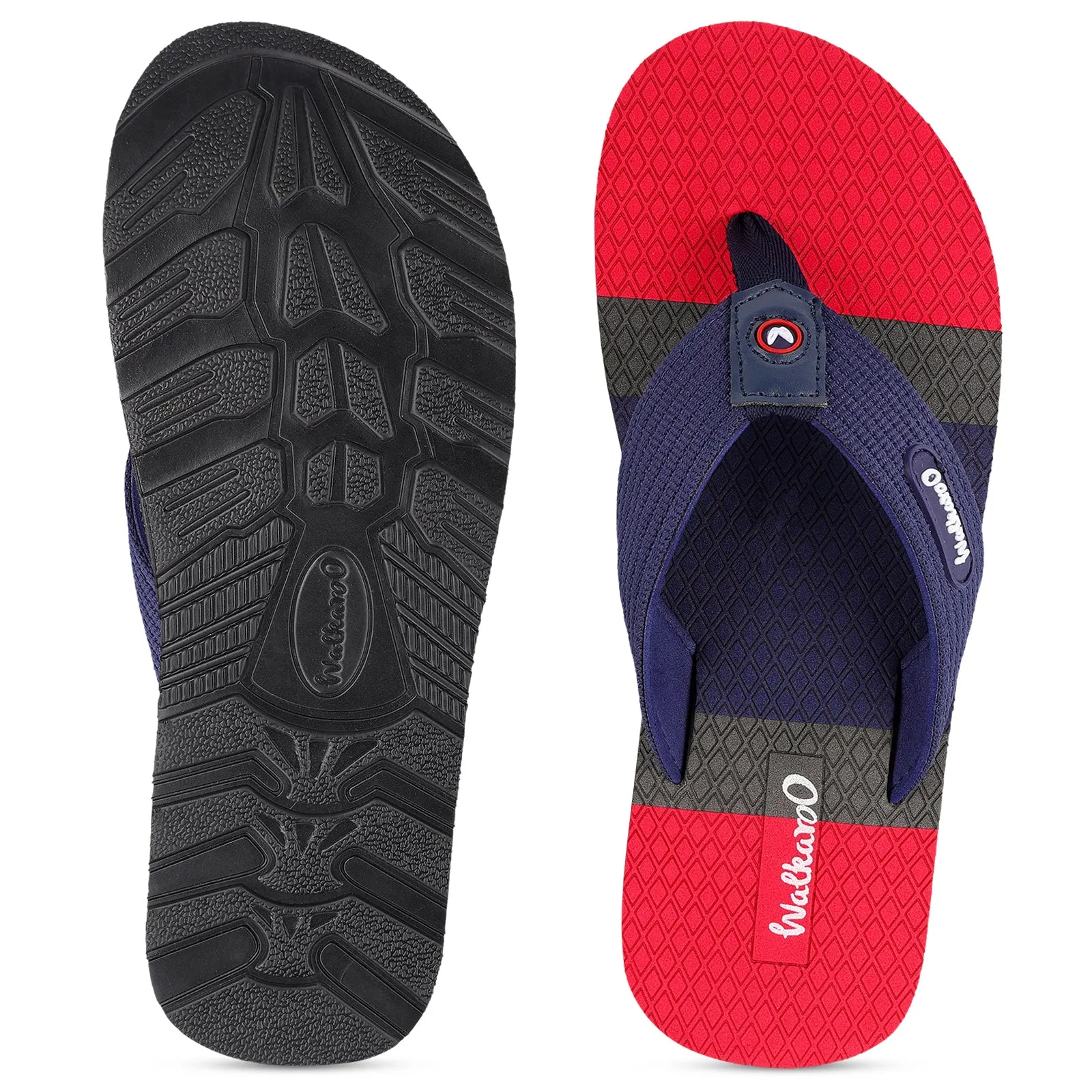 Men's Flip Flop Slippers - WC6621 Navy Blue Red