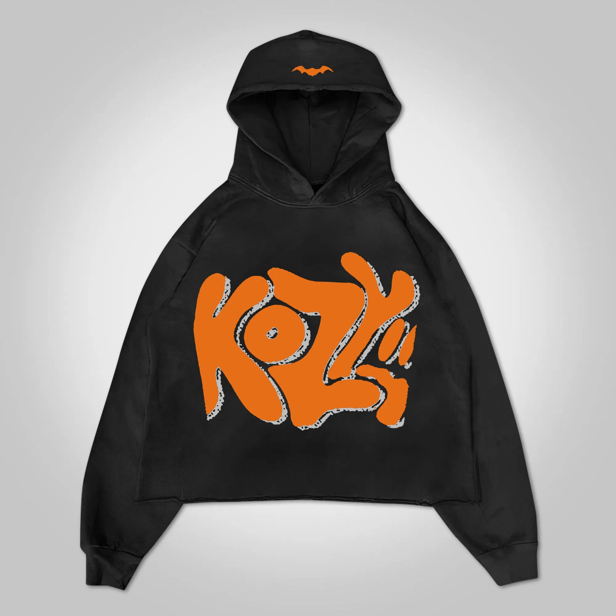 Puff Print Hip Hop Street Graphic Pullover Hoodie