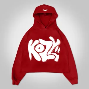 Puff Print Hip Hop Street Graphic Pullover Hoodie