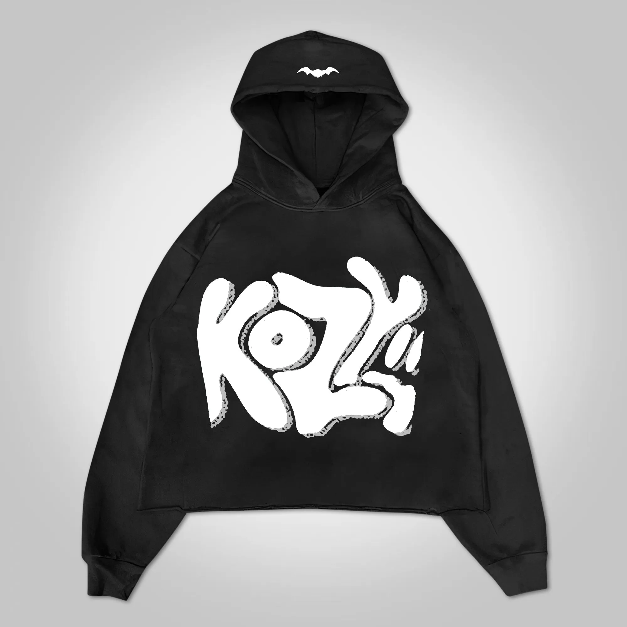 Puff Print Hip Hop Street Graphic Pullover Hoodie