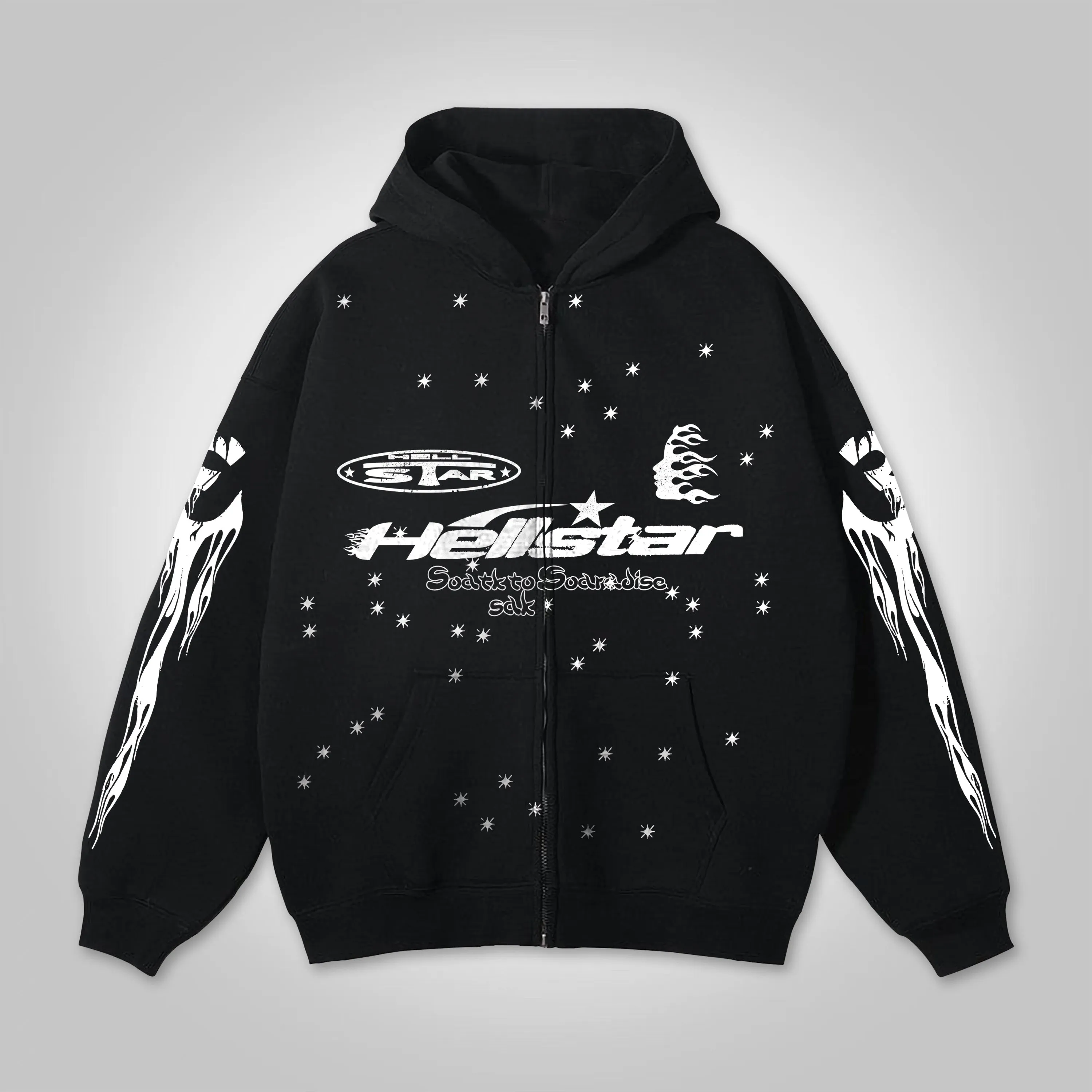 Relaxed Vintage Unisex Fashion Street Hip Hop Oversized Zip Up Hoodie