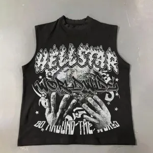 Retro Worldwide Graphic Cotton Casual Tank Top