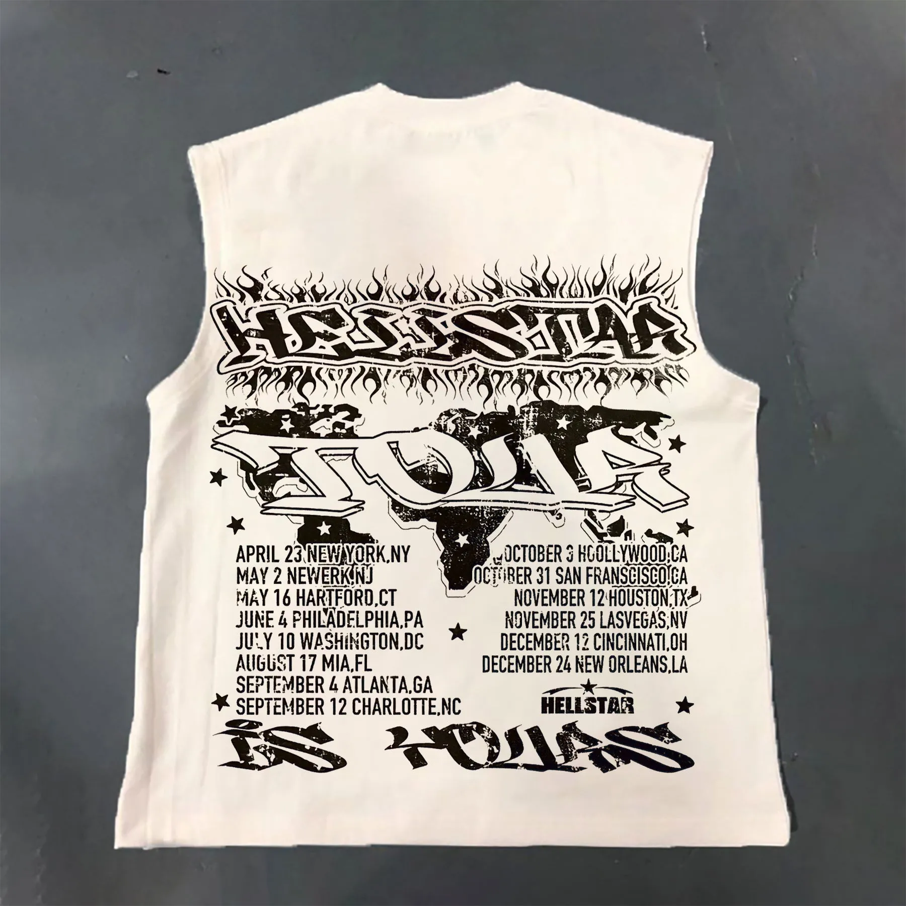 Retro Worldwide Graphic Cotton Casual Tank Top