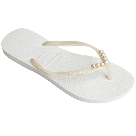 Slim White Pearls by Havaianas