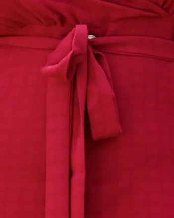 Solid Color Swing Dress with Ruffle Sleeves | Red