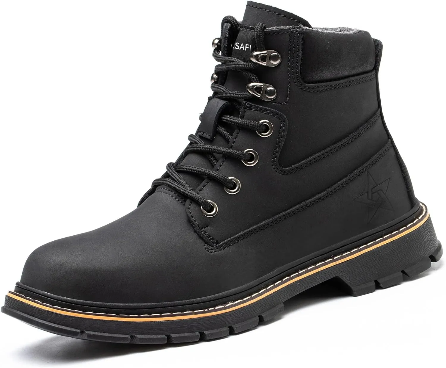 Steel Toe Work Boots for Men Waterproof Safety Shoes Nonslip Construction Work Shoes Anti-Slip Outdoor Ankle Boots