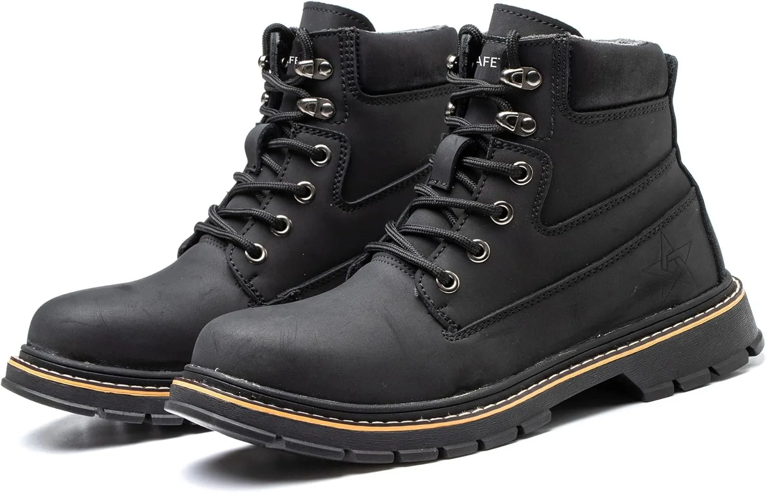 Steel Toe Work Boots for Men Waterproof Safety Shoes Nonslip Construction Work Shoes Anti-Slip Outdoor Ankle Boots