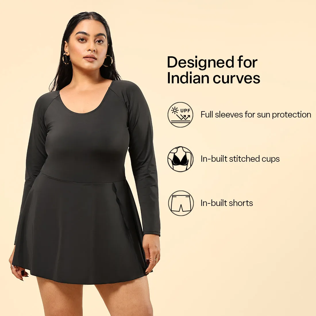The Bliss Swim Full Sleeve Dress