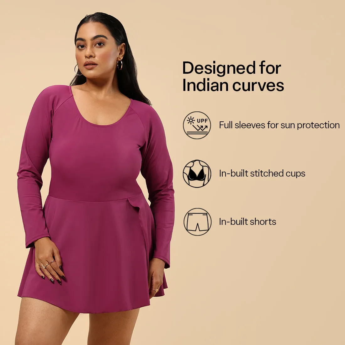 The Bliss Swim Full Sleeve Dress