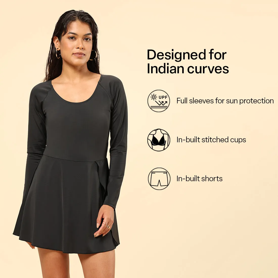 The Bliss Swim Full Sleeve Dress