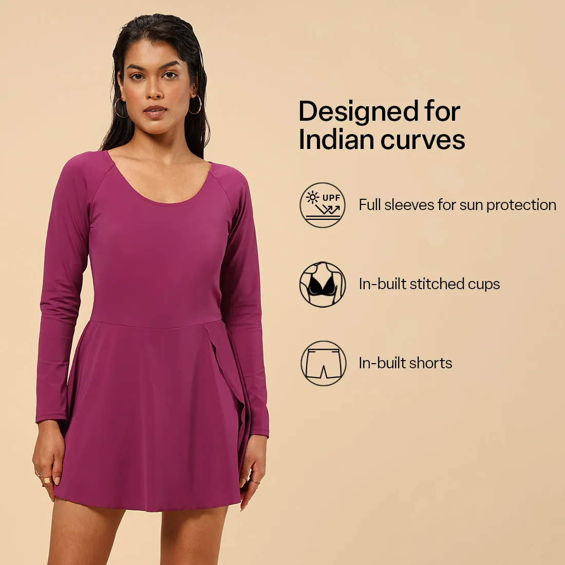 The Bliss Swim Full Sleeve Dress