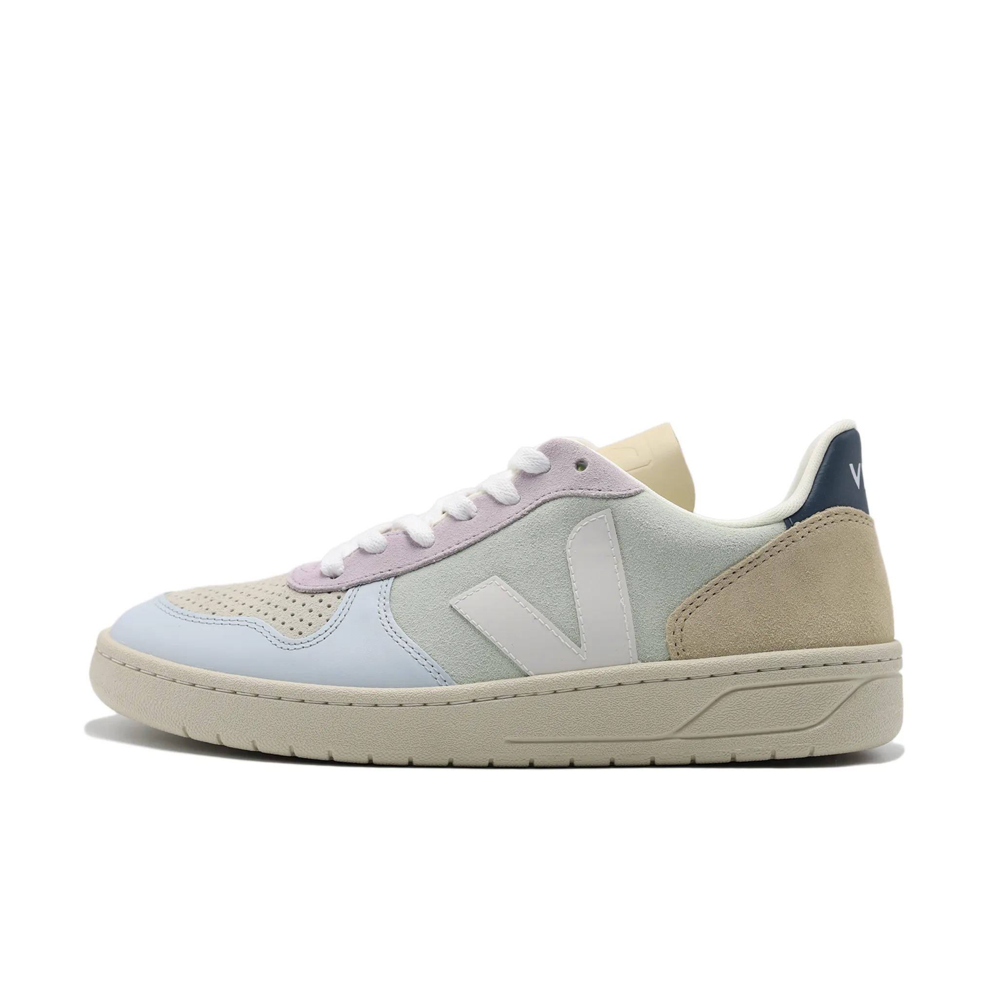 VEJA V-10 SUEDE JADE WHITE MULTICOLOR (MENS)