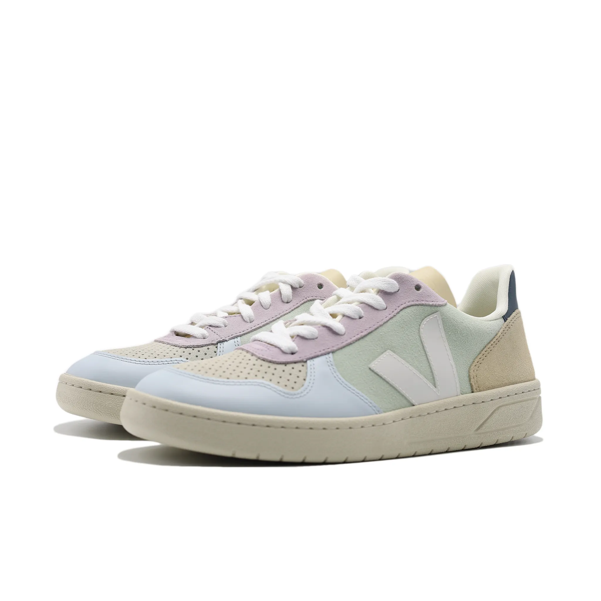 VEJA V-10 SUEDE JADE WHITE MULTICOLOR (MENS)