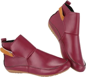Womens Winter Boots Ankle Brown Booties Women Oxford Boots for Women Ankle Bootie for Women Low Heel Comfy Soft Cover Heel Cut Out Chunky Stacked Heel Slip on